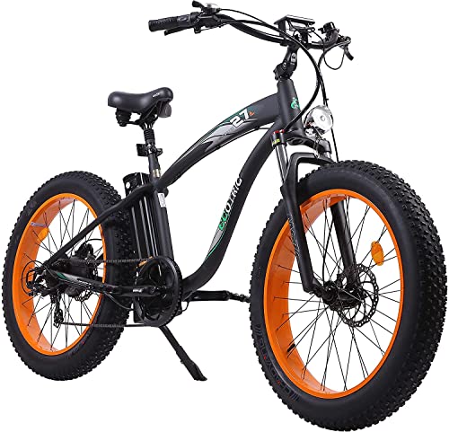 750W Electric Bike 26 Fat Tire Adult Electric Bicycles 48V 13AH Removable Lithium Battery Ebike with Suspension Fork Aluminium Frame Beach Snow Mountain E-Bike for Adults