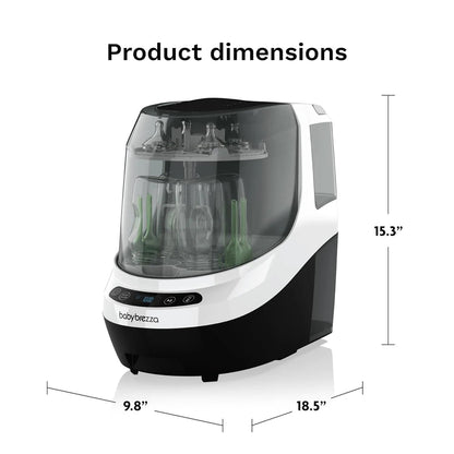 Baby Bottle Washer Pro - Baby Bottle Washer, Sterilizer + Dryer - All in One Machine Cleans Bottles, Pump Parts, & Sippy Cups - Replaces Hand Washing, Bottle Brushes and Drying Racks-Brezza