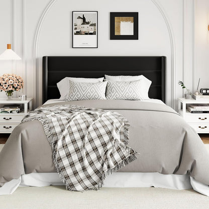 Allewie Queen Size Lift Up Storage Bed, Modern Wingback Headboard, Hydraulic Support, No Box Spring Needed, Light Beige