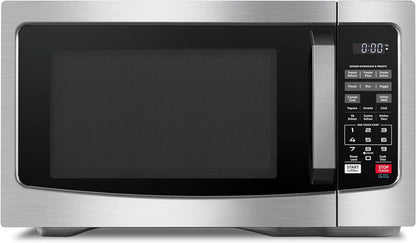 Air Fryer Combo 8-in-1 Countertop Microwave Oven, with Convection, Broil, Odor Removal Mode, 12.4" Position Memory Turntable, Child-Lock, 1.0 Cu.ft, Black Stainless Steel