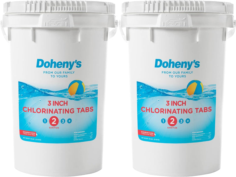 3 Inch Stabilized Chlorine Tablets | Pro-Grade Pool Sanitizer, Long Lasting, Slow Dissolving, 99% Pure Tri-Chlor, Individually Wrapped - 50lb