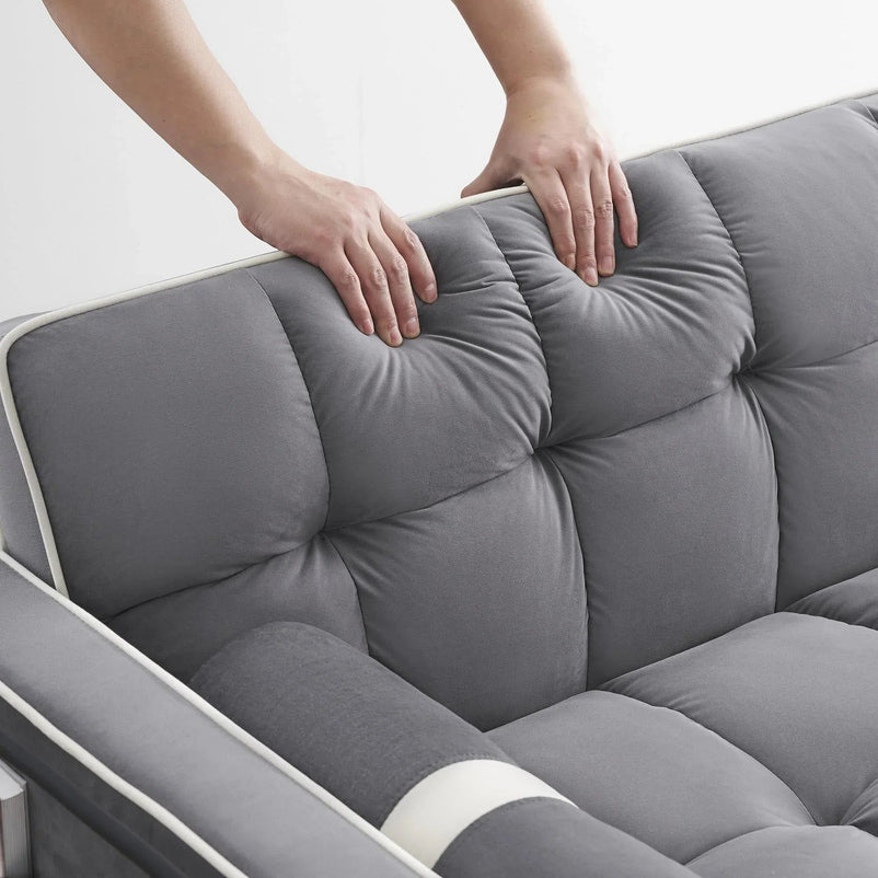3 in 1 Sleeper Sofa Couch Bed for Living Room Apartment,Grey