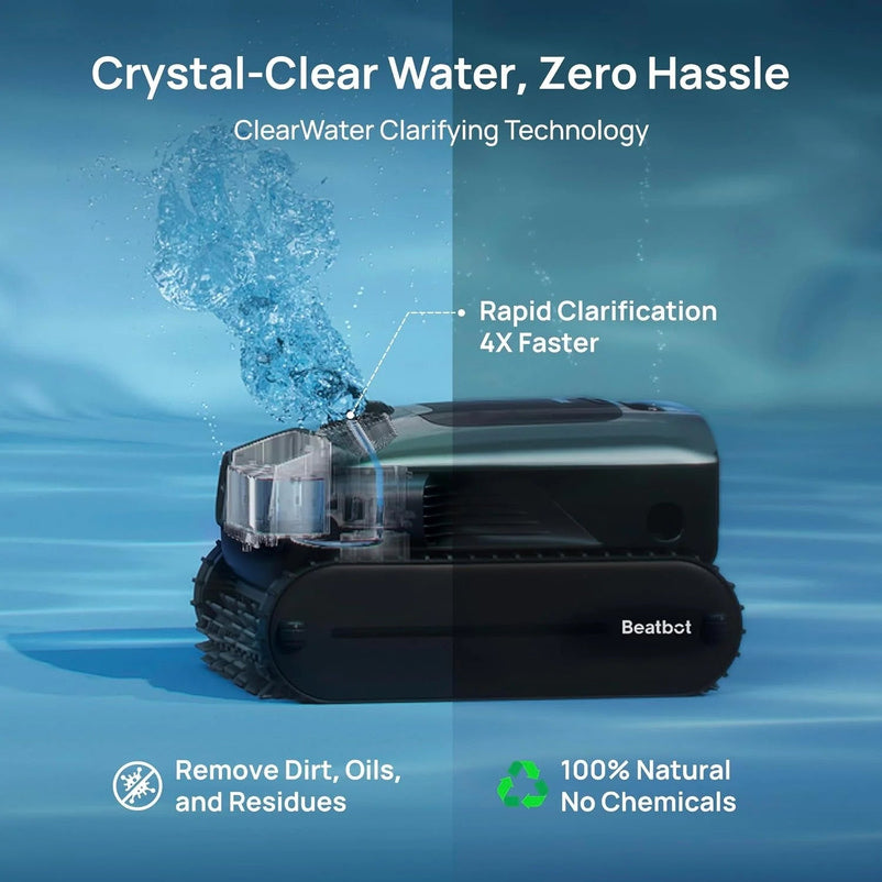 Beatbot AquaSense 2 Pro Cordless Pool Vacuum Robot, Unmatched 5-in-1 Cleaning, Surface Parking, Skims Water Surface with APP Control, Water Clarification, for Pools up to 3,875 Sq.ft Emerald Green