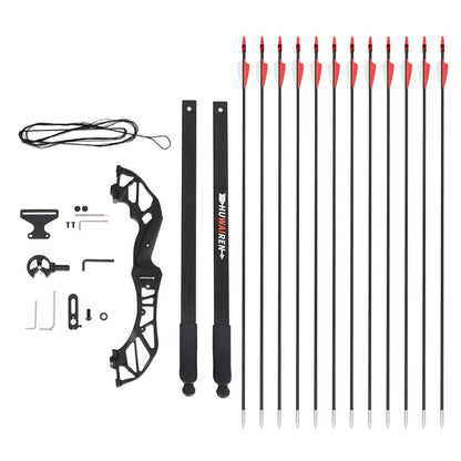 55lbs Recurve Bow Arrow Set, Fiberglass Arrows, Everfit