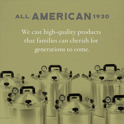 All American 1930: 21.5qt Pressure Cooker/Canner (The 921) – Exclusive Metal to Metal Sealing System – Easy to Open & Close – Suitable for Gas, Electric, or Flat Top Stoves – Made in the USA
