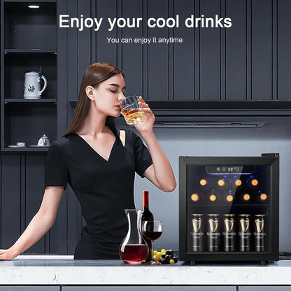 Antarctic Star 36 Bottle Wine Cooler/Cabinet BeverageRefrigerator Small Mini Wine Cellar Beer Soda Bar Fridge Quiet Operation Compressor Adjust Temperature Freestanding Black, 4.4 Cu. ft