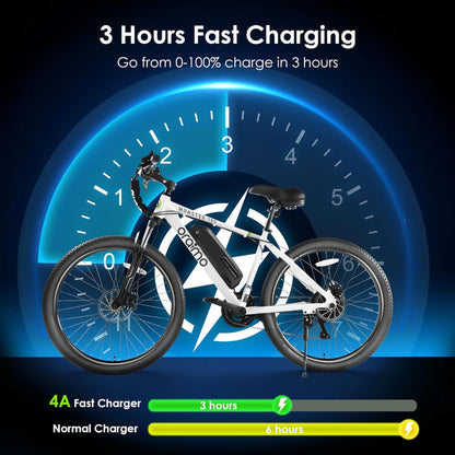 Adult Electric Bike, 350W BAFANG Motor (500W Peak), 4A 3H Fast Charging, 468Wh Li-Ion Battery, 21 Speed Gears, Air Saddle, 45 Miles 20 MPH 26" Mountain Bike Electric Bike, ANSI/CAN/UL2849 Compliant