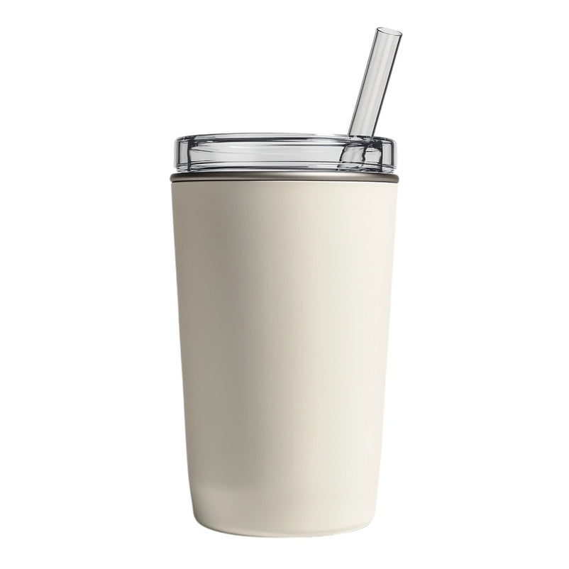Gavon 40oz Vacuum Insulated Tumbler - Stainless Steel Travel Mug with Handle & Straw - Keeps Cold for 24+ Hours - Car Cup Holder Friendly - Cream White