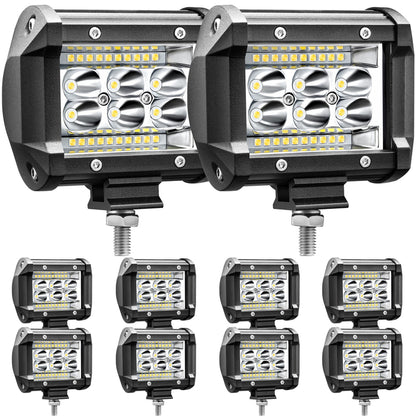 Bar, LED Light Bay 4 inch 78W 5000lm LED Truck Working Light Spotlight Car light Strip LED Light Bay 12V 24V Boat Pickup ATV UTV RV Spotlight, 10Pack