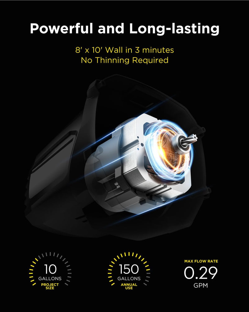 Airless Paint Sprayer, 2024 Version, High Efficiency, Thinning-Free, Minimal Overspray, for Home Exterior & House Interior DIY Painting Projects, with Paint Sprayer Accessories