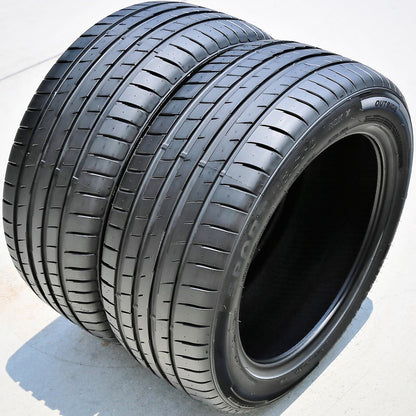 A set of 4 (quad) 275/45R19 ZR 108W XL A/S high-performance all-season tires for: 2008-09 Acura MDX base, 2008 Volkswagen Touareg TDI