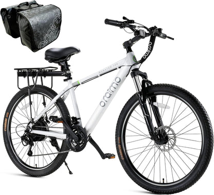 Adult Electric Bike, 350W BAFANG Motor (500W Peak), 4A 3H Fast Charging, 468Wh Li-Ion Battery, 21 Speed Gears, Air Saddle, 45 Miles 20 MPH 26" Mountain Bike Electric Bike, ANSI/CAN/UL2849 Compliant