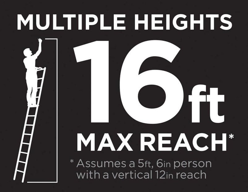 20313T1ASE SmartClose Telescoping Aluminum Ladder with Pinch-Free, Soft-Close Locking Mechanism (300-Pound Capacity, 12.5 ft. ladder with 16 ft. Max Reach) 16 Foot