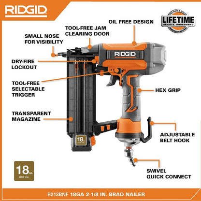 6 Gal. Portable Electric Pancake Air Compressor w/ 18GA Brad Nailer, 16GA Straight Finish Nailer, & 18GA Finish Stapler R69603FK
