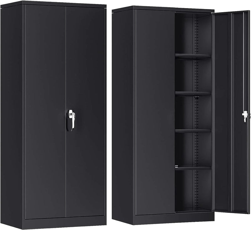 Atripark Metal Storage Cabinet with Lock, 72" Lockable Garage Tool Cabinet with Doors