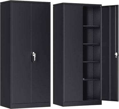 Atripark Metal Storage Cabinet with Lock, 72" Lockable Garage Tool Cabinet with Doors