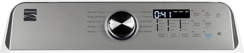 4.5 cu. ft. Top Load Washer with Triple Action Impeller for Tough Dirt & Stains-Reduce Laundry Time with Accela and Express Wash-LED, White