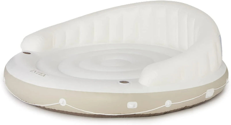 58292EP Canopy Island Inflatable Pool Float: Comfortable Lounge Surface Built-in Cup Holders Detachable Sunshade 440lb Max Weight Capacity 78.5" x 59"